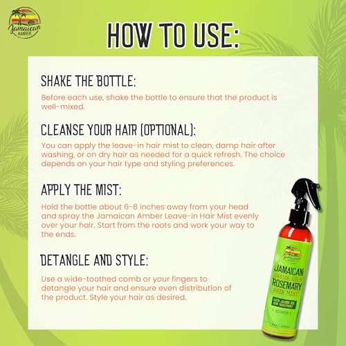 Jamaican Amber Leave-in Hair Mist - 8 fl oz Hydrating Spray
