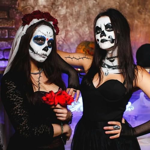 Halloween Black Stitch Scar Temporary Tattoos - 8 Pack