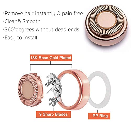Dealswin Facial Hair Remover Replacement Heads£ºCompatible with Gen 1 Finishing Touch Flawless Facial Hair Removal Tool Women, As Seen On TV 18K Gold-Plated Rose Gold 4 Count, Generation 1 Single Halo