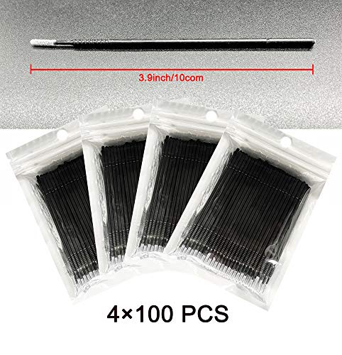 AIVIAI Black Disposable Micro Applicator Brushes for Makeup & Nail Art - 400pcs
