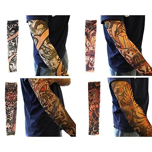20pcs Set Fake Temporary Tattoo Sleeves Body Art Arm Stockings Accessories - Designs Tribal,Dragon,Skull,and Etc.