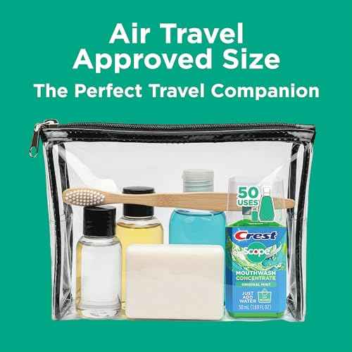 Crest Scope Mouthwash Concentrate, Travel Size Mouthwash, Original Mint Flavor, Helps Freshen Breath, 2 Pack -50 ml Squeeze Bottles