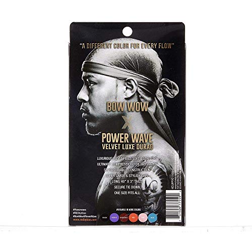 KISS RED Bow Wow Power Wave Velvet Luxe Durag (Black)