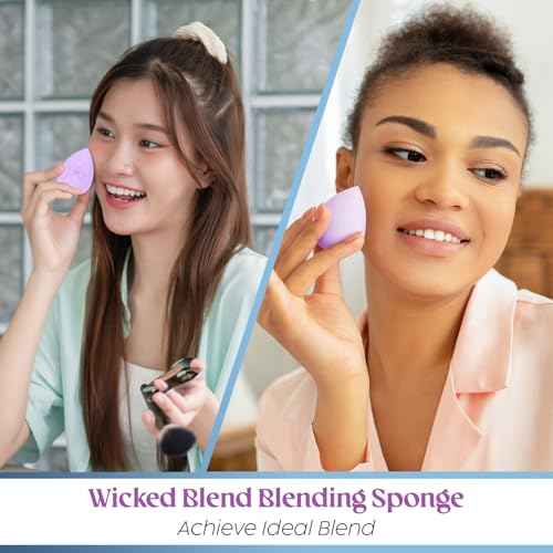 Profusion Cosmetics Wicked Blend Blending Sponge and Sponge Holder, Versatile Tool for Smooth and Enhanced Makeup Application, Achieve Ideal Blending