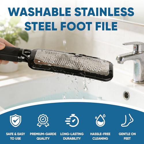 Large Stainless Steel Foot File Callus Remover with Waterproof Pedicure Tool