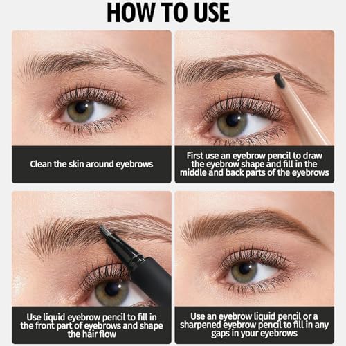 Waterproof Eyebrow Pencil Set - Microblading Pen with Brush (2 Pc)