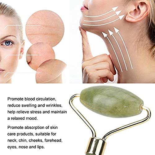 Jade Roller & Gua Sha Set - 5-in-1 Facial Massage Tool Kit