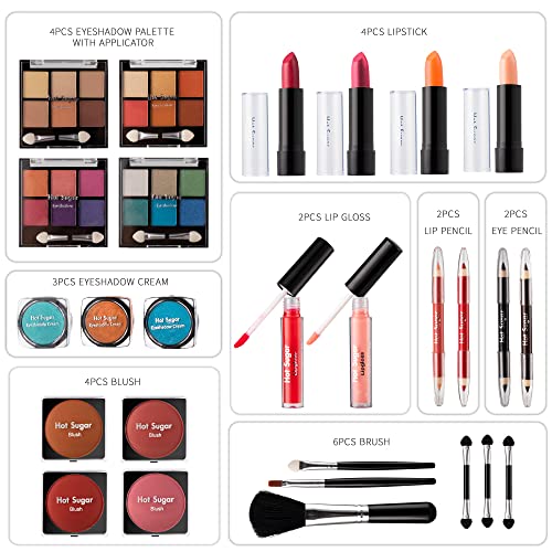 Hot Sugar Pink Heart All-In-One Makeup Set for Teen Girls with Travel Case