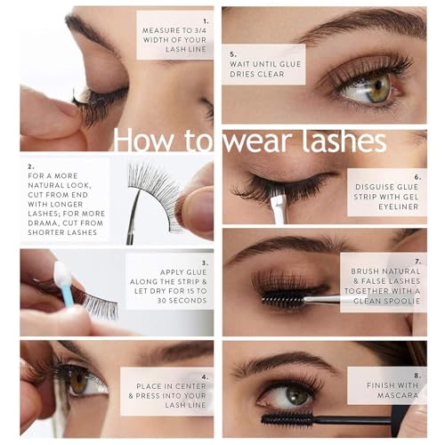 Eliace 50 Pairs Wispy False Eyelashes 14mm Cat Eye Faux Mink