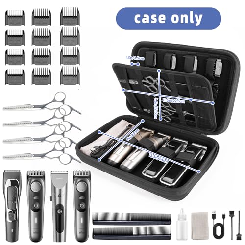 SMYV Barber Bags for Clippers and Supplies, Sturdy Clipper Storage Case for Barber Accessories, Hair Trimmer Organizer for Men Razor Guard Grooming Kits (Case Only)