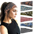YONUF Flower Pattern Wide Headbands for Women - Boho Hair Accessories, 6 Pack