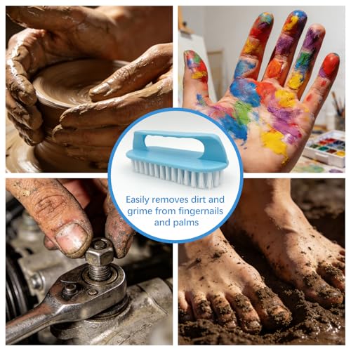 Large Heavy-Duty Nail Cleaning Brush with Four-Finger Grip - 2 Pack