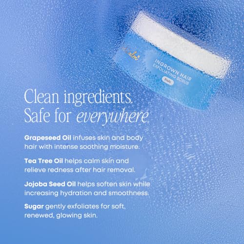 Bushbalm Nude Ingrown Hair Exfoliating Body Scrub 8oz - Hydrating Sugar Scrub for Sensitive Skin