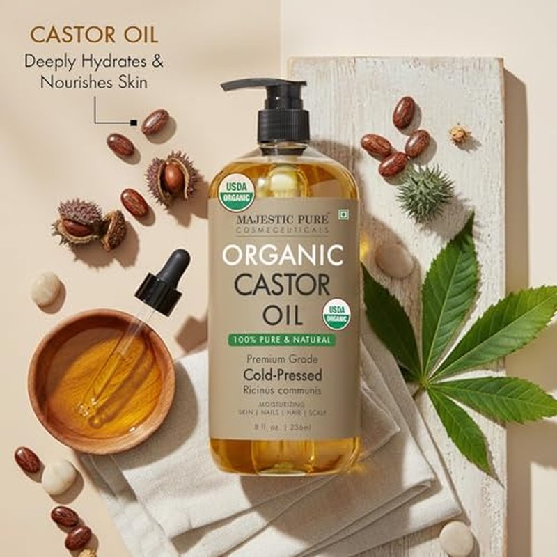 Pure Organic Castor Oil - 8 fl oz Hair & Skin Care