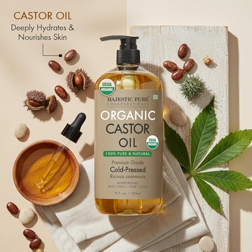 Pure Organic Castor Oil - 8 fl oz Hair & Skin Care