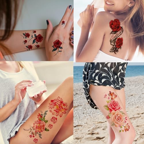 82 Sheets Temporary Tattoos - Flowers, Butterflies & Mixed Designs