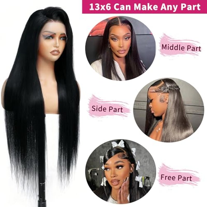 24 Inch 13x6 Lace Front Wig Human Hair Straight 200 Density