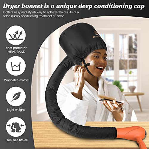 Bonnet Hair Dryer Attachment - Soft Adjustable Hood Cap
