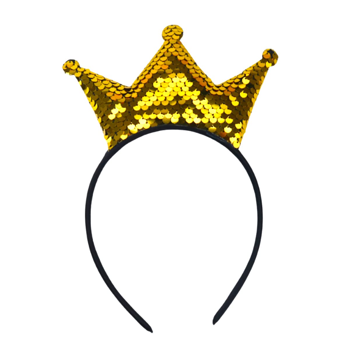 Totelux Sequins Crown Headband Girls Hair Bands Glitter Crowns Hair Hoop Women Hair Accessories for Party Favors Headdress Decoration Supplies Gift (Gold)