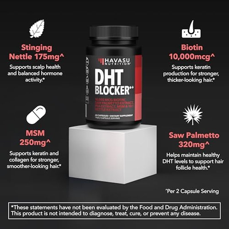DHT Blocker for Men with 10000mcg Biotin & Saw Palmetto