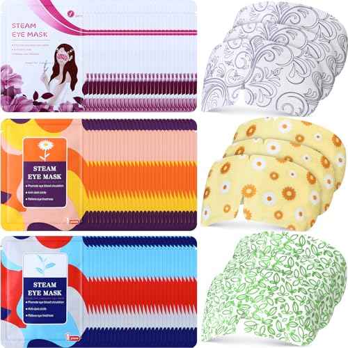 48 Packs Steam Eye Mask Disposable Self Heating Eye Mask for Dry Eyes Spa Warm Sleep for Home Office Travel Eyestrain Relieve