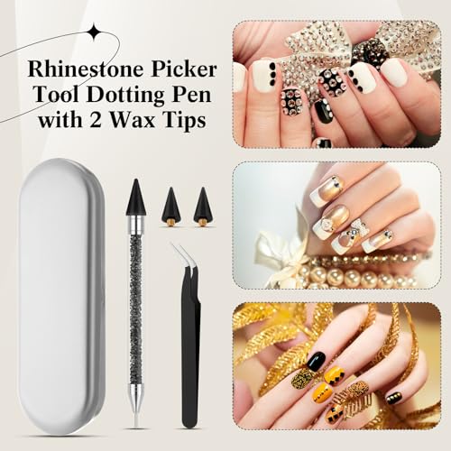 Rhinestone Picker Tool Set with Wax Pen & Tweezers