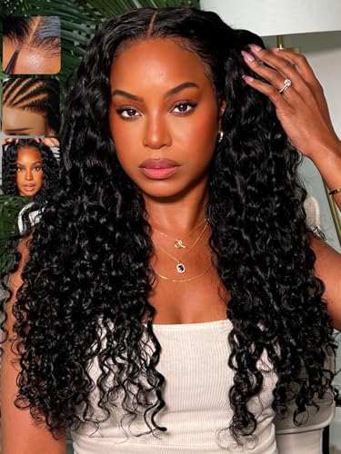 KLAIYI Water Wave Glueless Lace Front Wig 20" Human Hair
