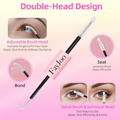 FayJoo 2-in-1 Lash Glue & Seal for DIY Cluster Lashes - Clear