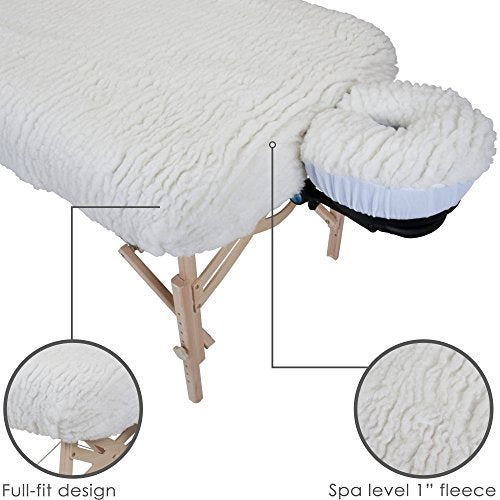 EARTHLITE Fitted Massage Table Fleece Pad Set with Face Cradle Cover
