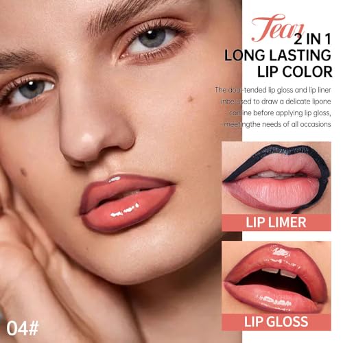 Peel-Off Lip Liner & Gloss Duo – Mocha Brown Waterproof Lip Tint