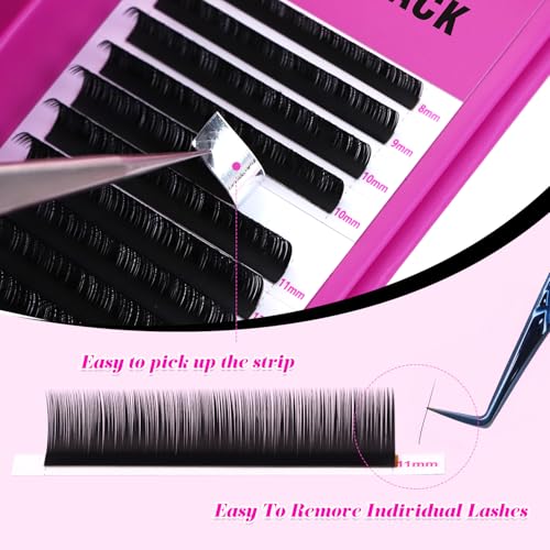 Cashmere Volume Eyelash Clusters C/CC/D/DD Curl 0.03-0.07mm