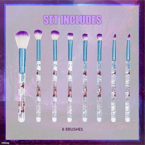 Townley Girl Disney Frozen 8-Piece Kids Makeup Brush Set for Dress-Up Play