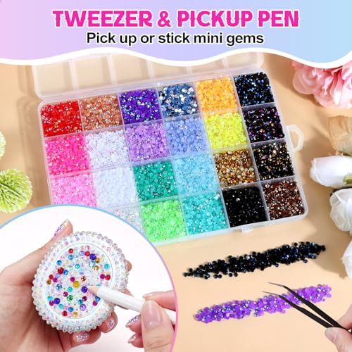 EBANKU 3mm Rhinestones Kit with 48000 Pcs for DIY Crafts