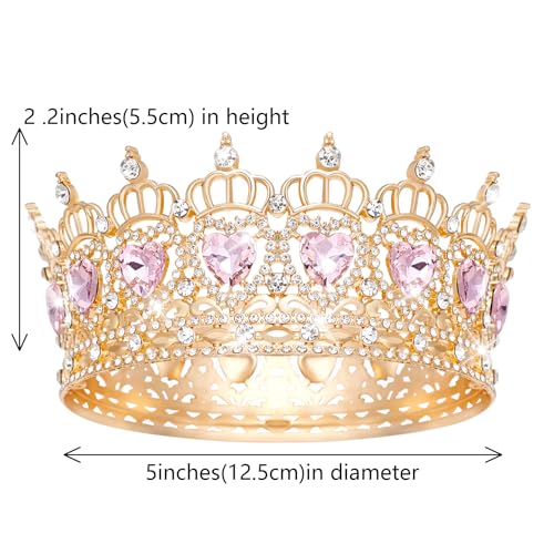 Queen Crown Wedding Rhinestone Heart Tiara for Bridal & Party Hair Accessories