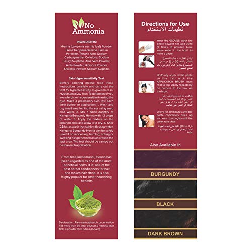 Kangana Burgundy Henna Hair Dye Powder | 100% Grey Coverage