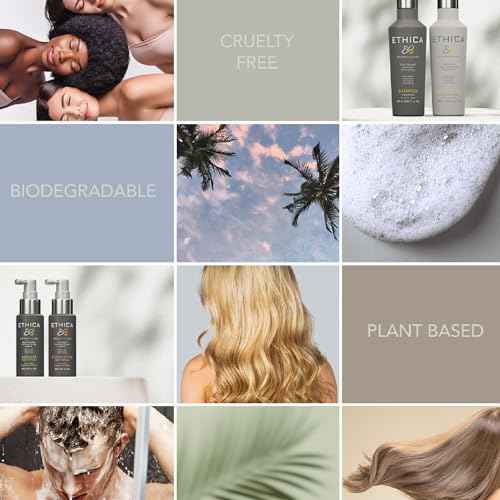 Ethica Beauty Sulfate-Free Salon-Grade Anti-Aging Moisturizing Shampoo, Hypoallergenic Scalp & Hair Growth Formula, For All Hair Types - Paraben Free, Gluten Free, Fragrance Free, 32 Oz.