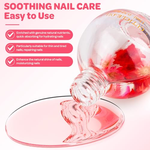 Strawberry Cuticle Oil 15ml with Real Flowers | Hydrating Nail Care