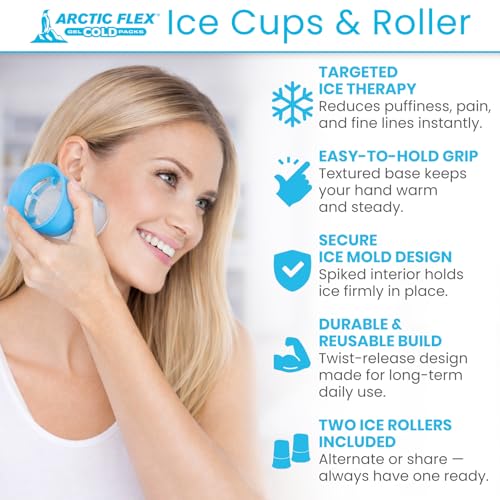 Arctic Flex Ice Roller for Face - 2 Pack Facial Massage Tool