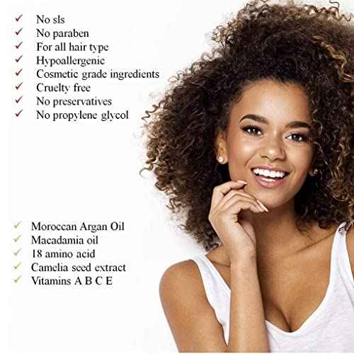 MARK POLIN - Anti-Frizz Hair Serum with Moroccan Oil - Leave-in Conditioner for Permed, Color-Damaged, and Frizzy Hair