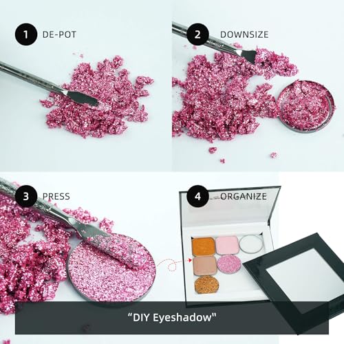 Black Magnetic Makeup Palette with Mirror – DIY Kit