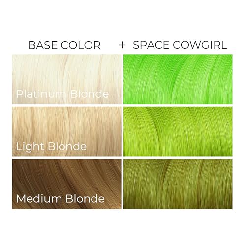 ARCTIC FOX Space Cowgirl Vegan Green Hair Dye 4 fl oz - Vibrant Semi-Permanent Color for Light Hair