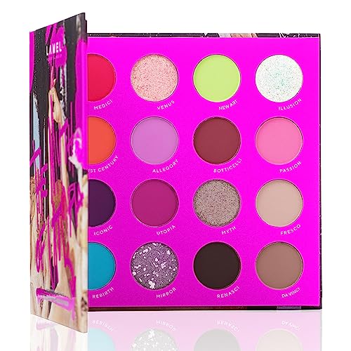 Lamel The Myth of Utopia KIT Lip Gloss - Eye gloss Base for All Shades - Glimmer - For Face & Body - 16 Colors Eyeshadow Palette - Waterproof, Smoodge-proof,Long-Lasting (Eyeshadow Palette Utopia)