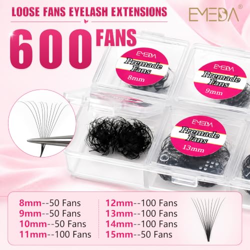 EMEDA 600 Pcs Premade Lash Fans 10D/16D Eyelash Extensions