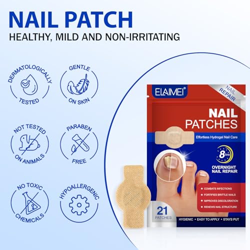 Fungal Nail Patches for Toenails – 21 PCS Hydrogel Treatment