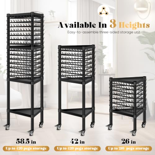 GADFISH Braiding Hair Rack 420 Pegs 3-Tier Stand Black