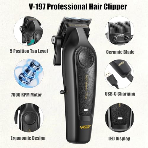 VGR 197&995 Professional Hair Clippers & Trimmer Set for Fade