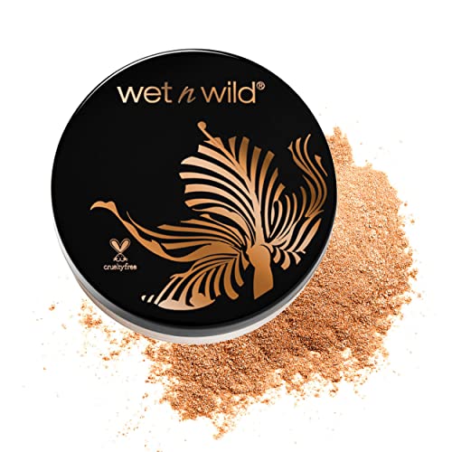 wet n wild MegaGlo Loose Highlighting Powder Makeup, Glow With The Flow, Gold | Vegan | Cruelty-free