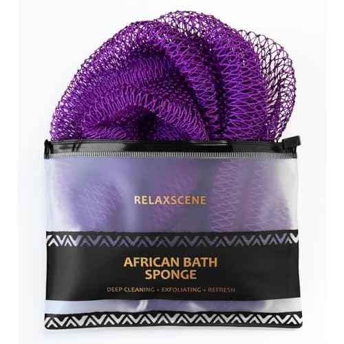 African Net Sponge Authentic - Real African Exfoliating Body Scrubber Sponge with Knots - African Net Shower Washcloths for Exfoliator - Body Care Bathing Accessories