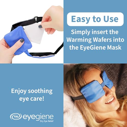 EyeGiene Insta-Warming Wafers Refill for Eye Mask - Portable Self Heating Masks for Dry Eyes -Multi-Use Heat Treatment for Dryness, Fatigue, Styes, Blepharitis - Steam Eye Mask for Dry Eyes (30 Pairs)