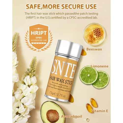 Samnyte Hair Wax Stick, 2PCS Wax Stick for Hair Slick Stick, Hair Wax Stick for Flyaways Hair Gel Stick Non-greasy Styling Cream for Fly Away & Frizz Hair